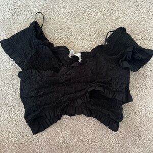 Black Ruffled Women's Top ASTR the label